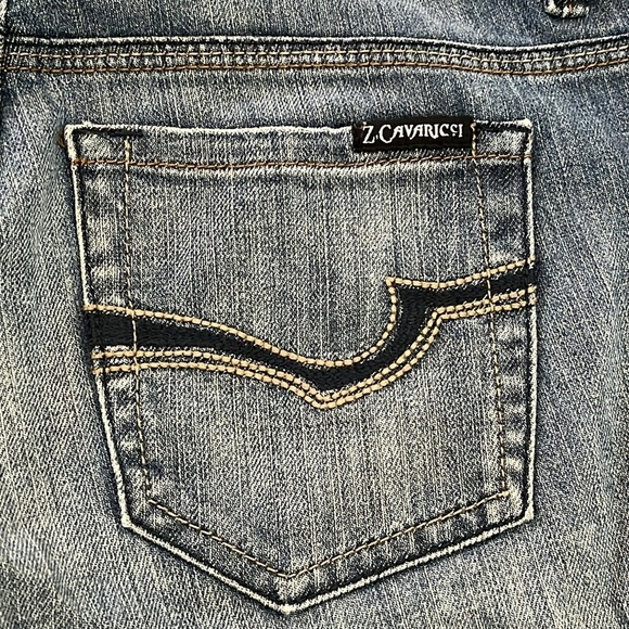 Z Cavaricci Blue Jean Bermuda Long Denim Distressed Jean Shorts Sz 6 Casual Y2K - Picture 8 of 16